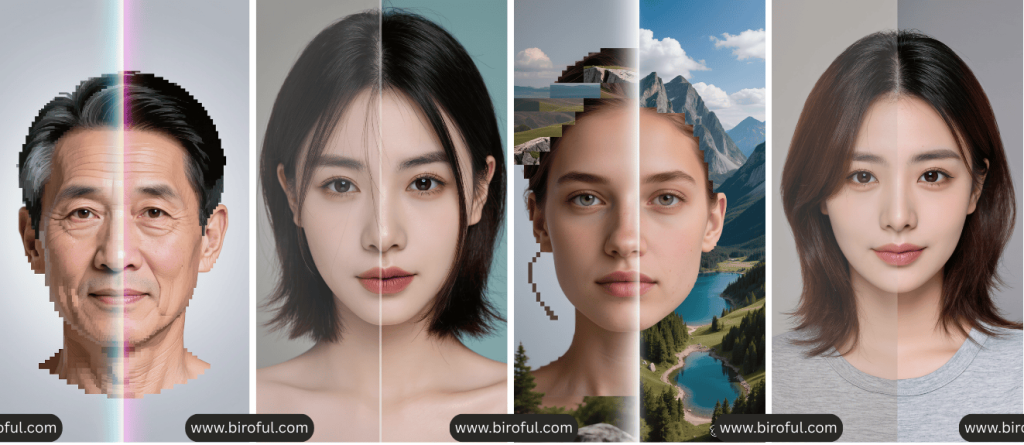 Split screen comparison showing how an AI tool to increase image quality in 2026 transforms a blurry photo into a sharp, high-resolution image.