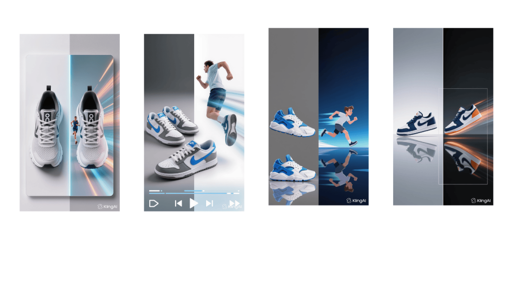 AI Tool to Turn an Image into Video- description tool comparison showing static photo vs animated video clip of sneakers.